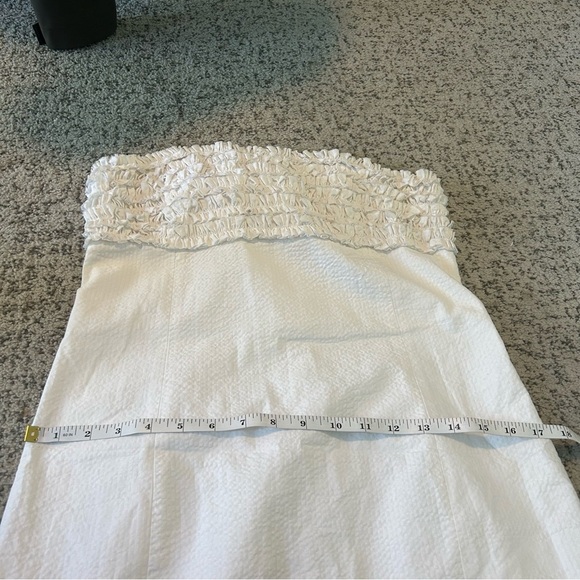 Lilly Pulitzer Resort White Lucky Seersucker Franco Strapless Mini Dress Size 8 - Picture 8 of 9
